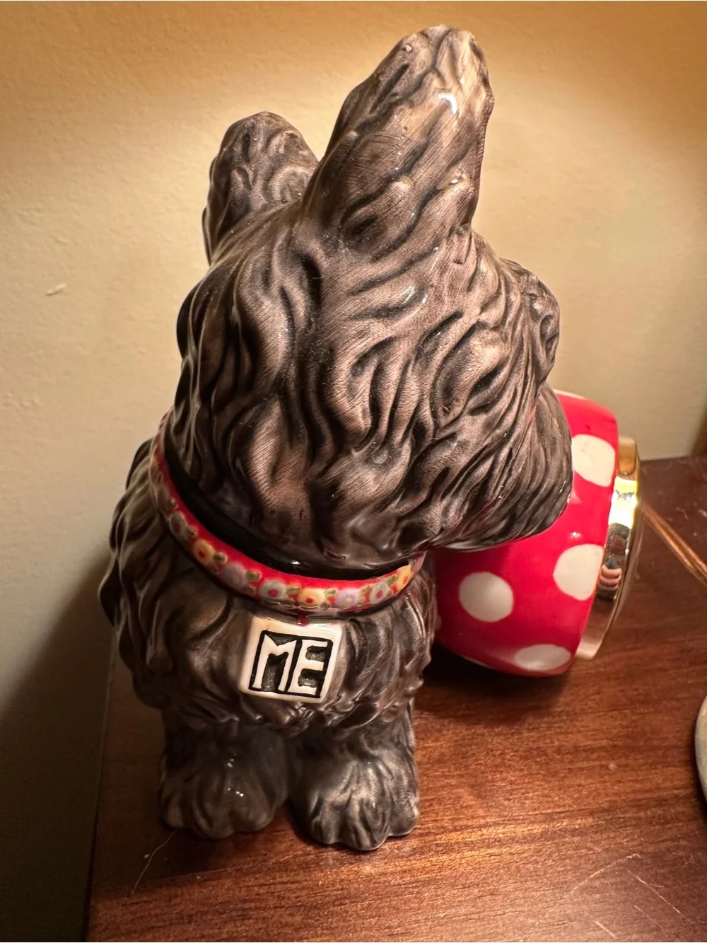 Mary Engelbreit Scottie Scotty Dog Shelf Clock with Red Polka-Dot Ball